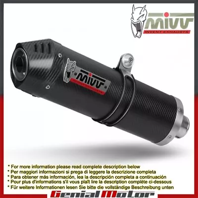 Mivv Exhaust Muffler Oval Carbon With Carbon Cap For Kawasaki Z 750 2007 > 2014 • $385.97